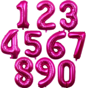 Pink/ rózsaszín fólia szám lufi