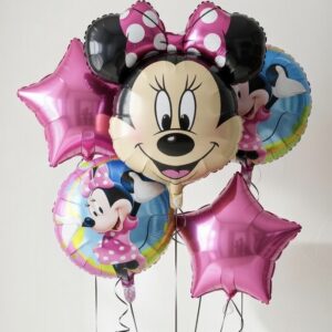 Minnie, minnie egér, lufi, luficsokor, lufiszett, lufik, dekor, szülinap