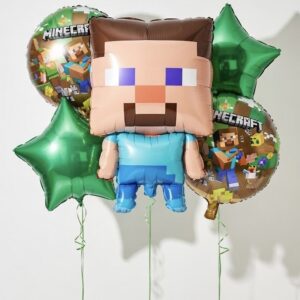 Minecraft, lufi, lufiszett, luficsokor, szülinap, dekor