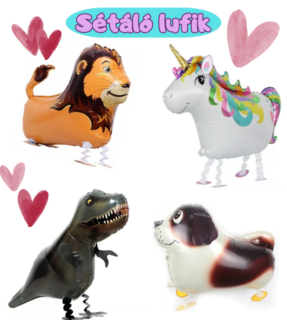 Lufi,lufik, sétáló, unikornis, dínó, dino, dinoszaurusz, kutya, cica, macska