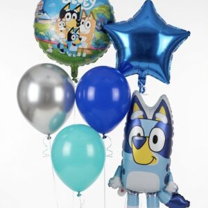 Bluey kutyus fólia luficsokor gumilufikkal születésnapra.
