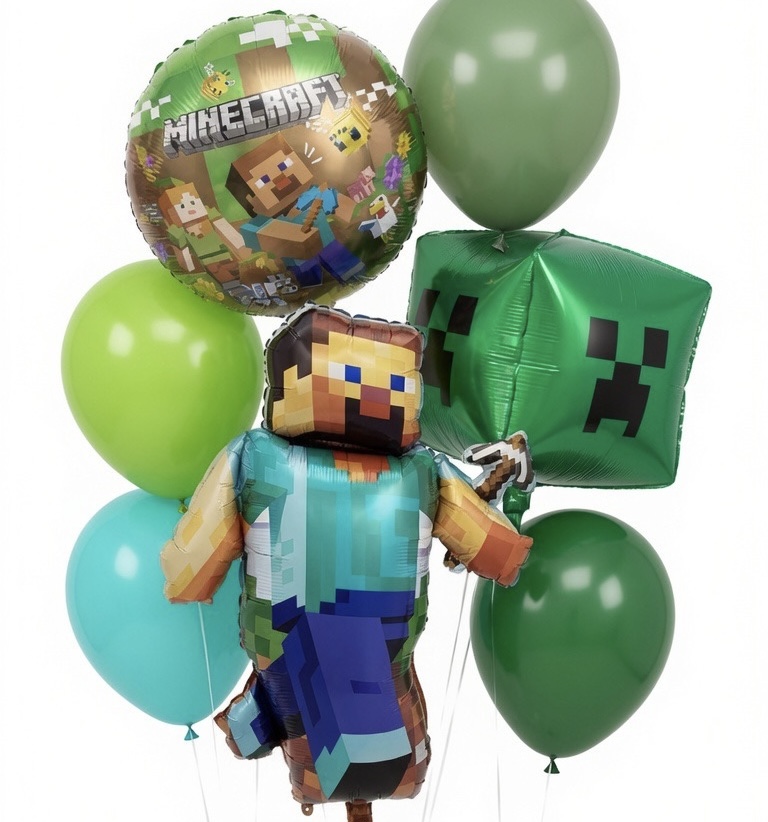 Minecraft fólia luficsokor gumilufikkal születésnapra.