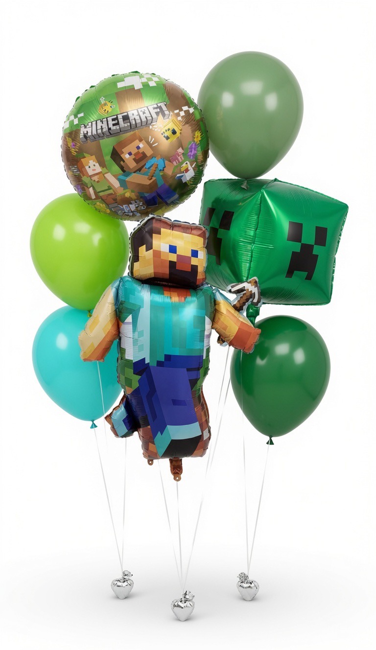 Minecraft fólia luficsokor gumilufikkal születésnapra.