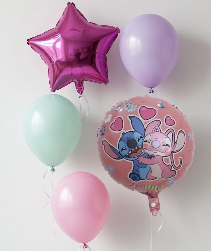 Stitch fólia luficsokor gumilufikkal születésnapra.