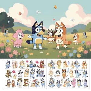Bluey és Bingo mintás lemosható tetoválás gyerekeknek.