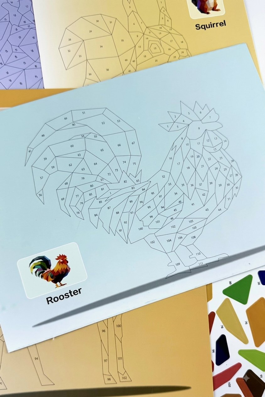 3D Matricás Geometriai Puzzle - Állatmintás ügyességi és koncentrációs játék gyerekeknek.