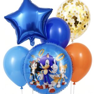 Sonic fólia luficsokor fiúknak szülinapra. héliummal és levegővel tölthető fólia lufiszett.