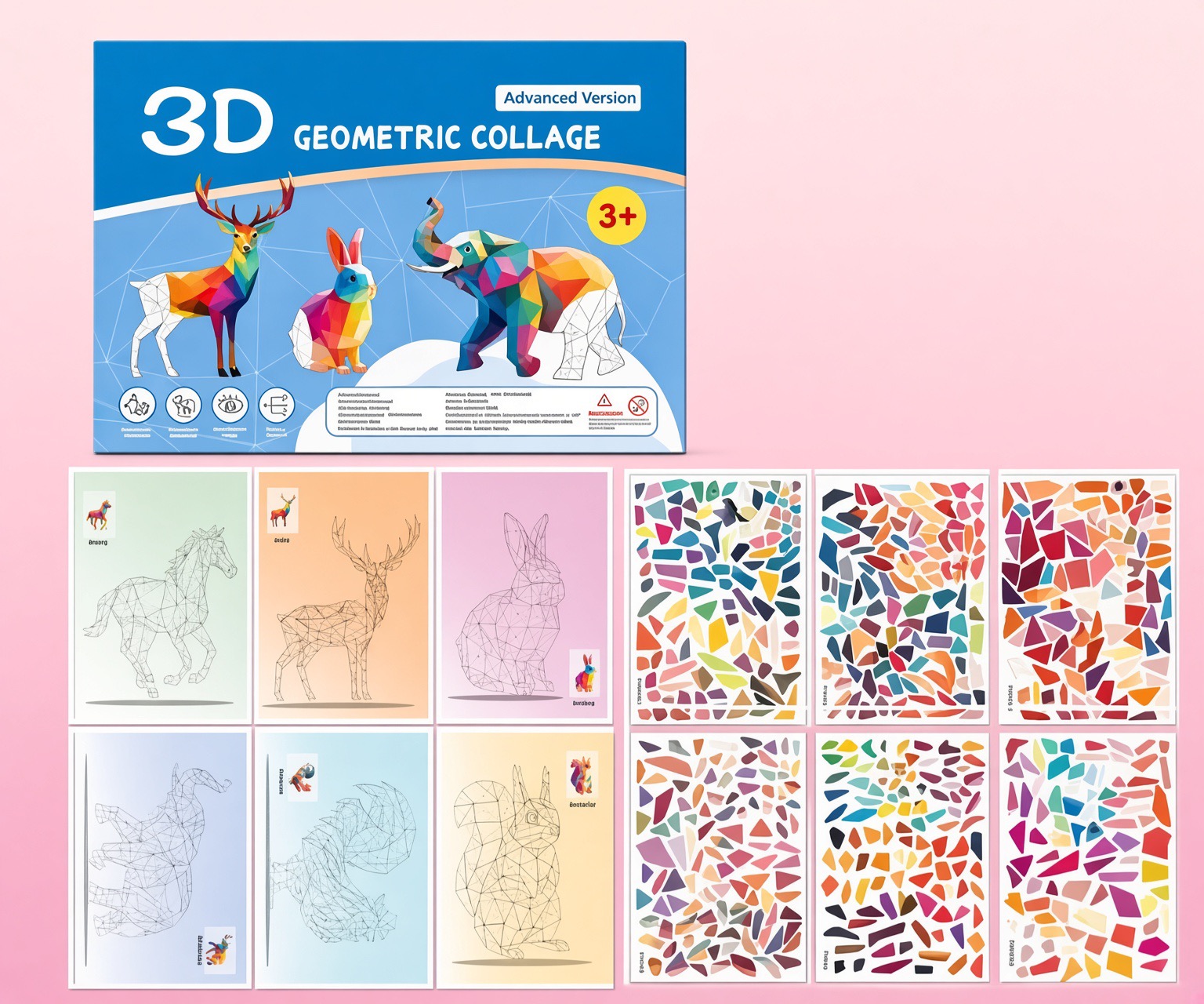 3D Matricás Geometriai Puzzle - Állatmintás ügyességi és koncentrációs játék gyerekeknek.