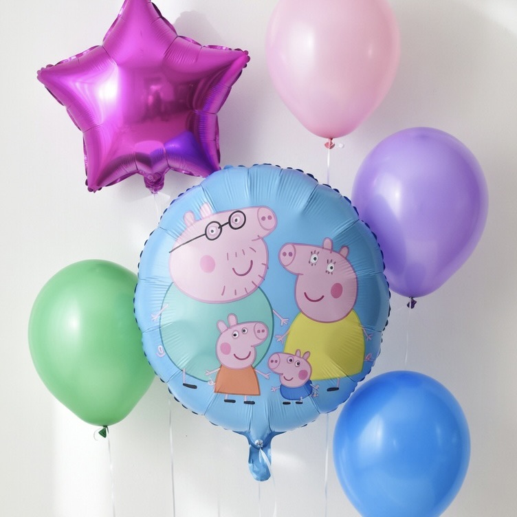 Peppa malac fólia luficsokor gumi lufikkal szülinapra gyerekeknek.