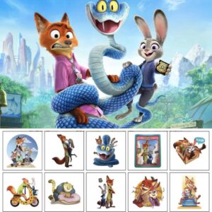 Zootropolis Nick róka és Judy nyúl lemosható ideiglenes vizes tetoválás gyerekeknek.